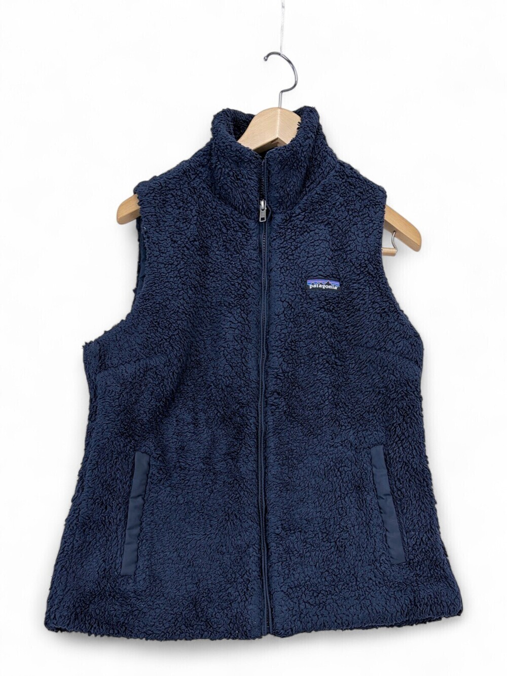 Patagonia Women's Fleece Vest M Navy Sherpa Zip